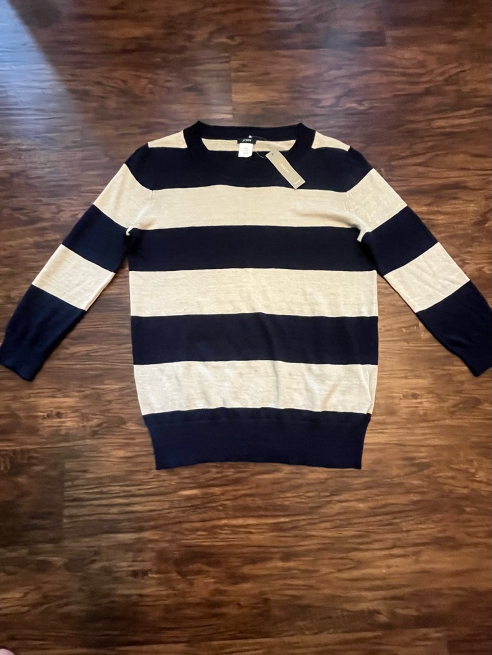 NWT J. Crew Striped Linen Sweater Size XS